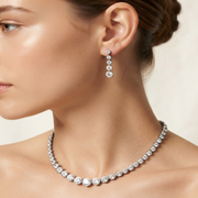 Premium 925 Silver Necklace & Earrings Set for Women